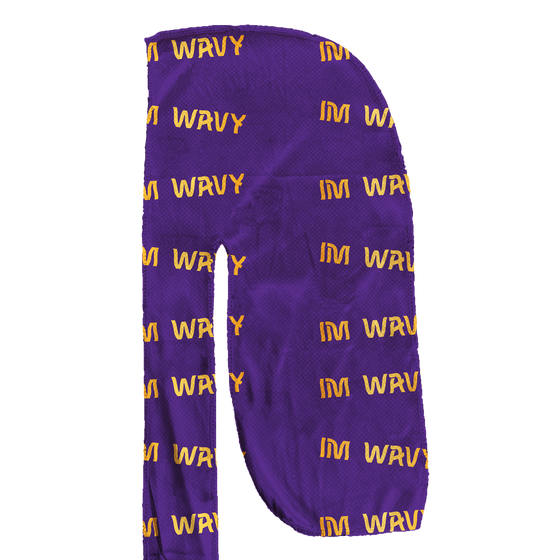 "Im Wavy" Purple Silky Durag