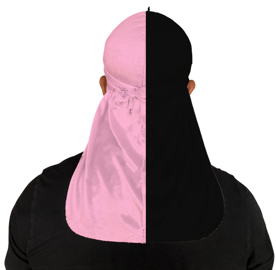 Pink and Black 2 Tone Silky Durag