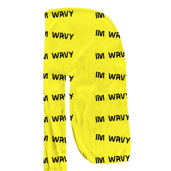 "Im Wavy" Yellow Silky Durag