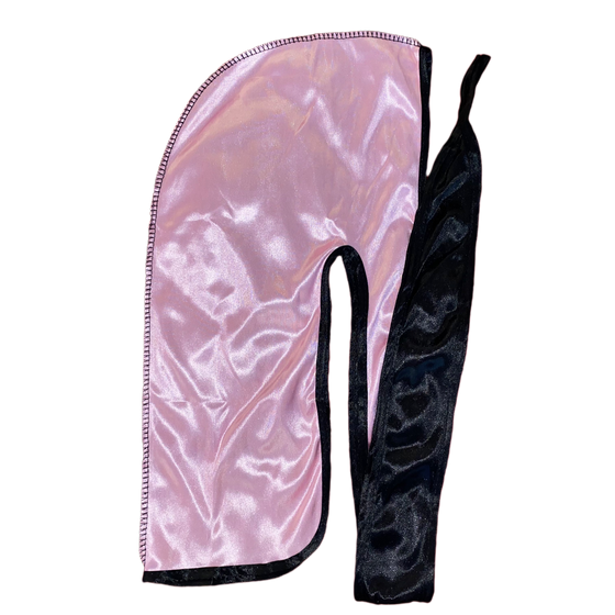 Pink and Black 2 Tone Silky Durag